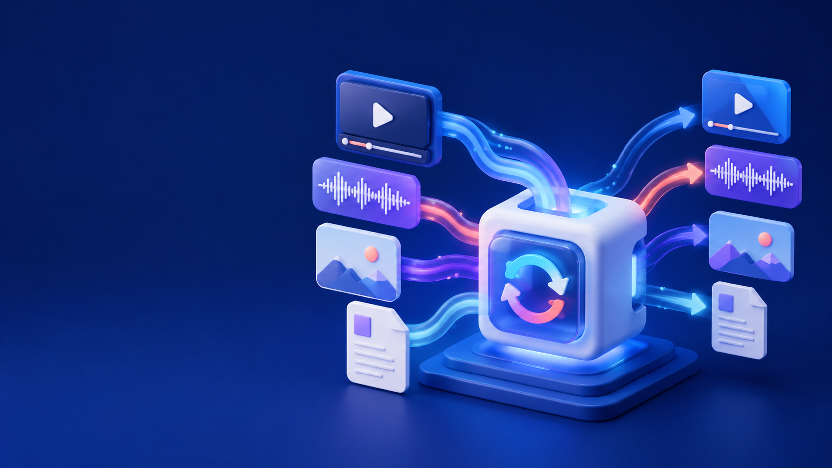 Media files flowing through a conversion workspace